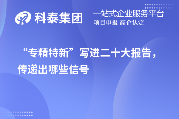 “專精特新”寫(xiě)進(jìn)二十大報(bào)告，傳遞出哪些信號(hào)
