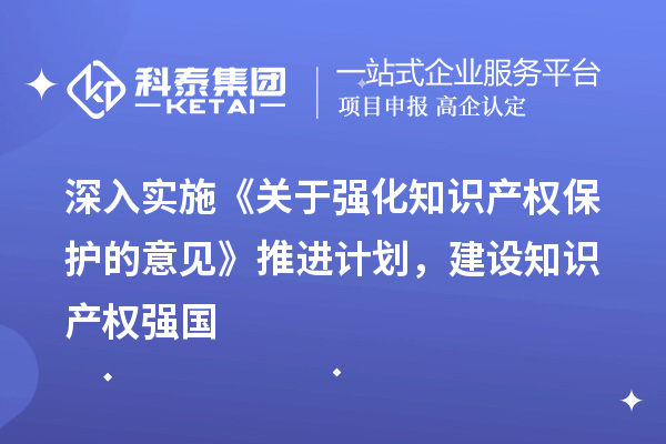 深入實(shí)施《關(guān)于強(qiáng)化知識(shí)產(chǎn)權(quán)保護(hù)的意見(jiàn)》推進(jìn)計(jì)劃，建設(shè)知識(shí)產(chǎn)權(quán)強(qiáng)國(guó)