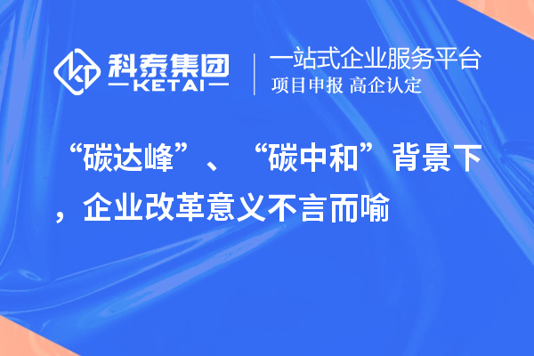 “碳達(dá)峰”、“碳中和”背景下，企業(yè)改革意義不言而喻