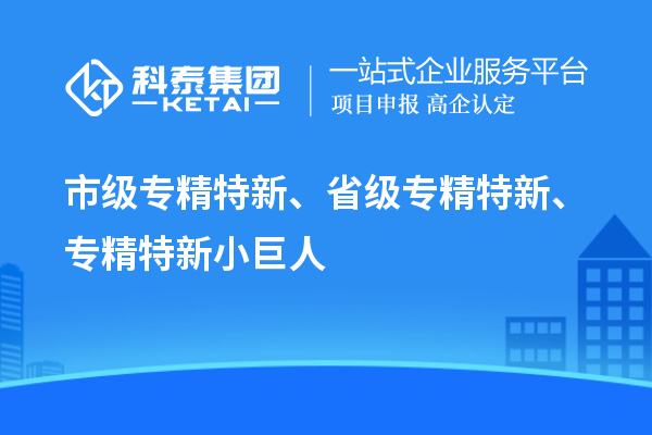 市級專精特新、省級專精特新、專精特新小巨人