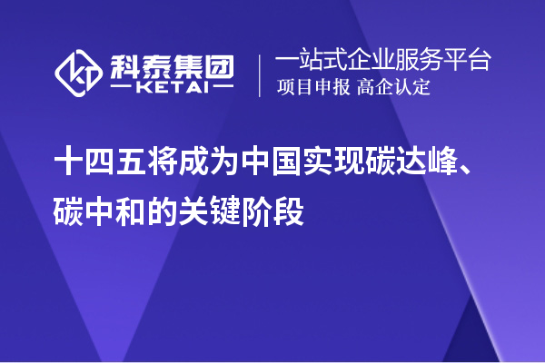 十四五將成為中國實(shí)現(xiàn)碳達(dá)峰、碳中和的關(guān)鍵階段