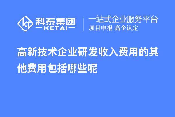 高新技術企業(yè)研發(fā)收入費用的其他費用包括哪些呢