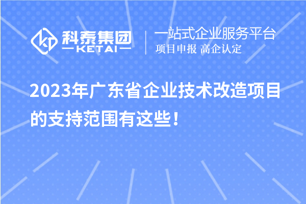 2023年廣東省企業(yè)技術(shù)改造項(xiàng)目的支持范圍有這些！