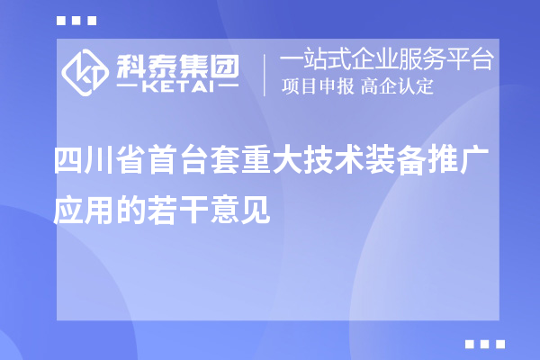四川省<a href=http:///stt/ target=_blank class=infotextkey>首臺套</a>重大技術(shù)裝備推廣應(yīng)用的若干意見