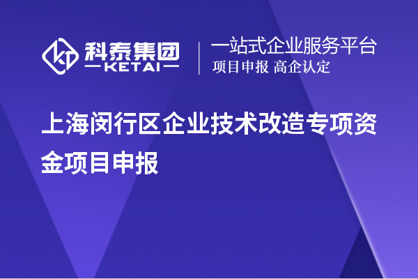 上海閔行區(qū)企業(yè)技術(shù)改造專項(xiàng)資金項(xiàng)目申報(bào)