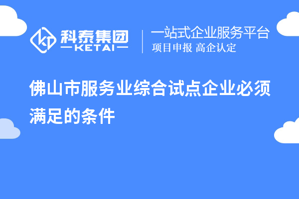 佛山市服務(wù)業(yè)綜合試點企業(yè)必須滿足的條件