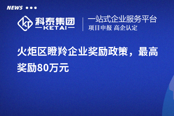 火炬區(qū)瞪羚企業(yè)獎(jiǎng)勵(lì)政策，最高獎(jiǎng)勵(lì)80萬(wàn)元