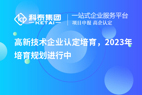 高新技術(shù)企業(yè)認(rèn)定培育，2023年培育規(guī)劃進(jìn)行中