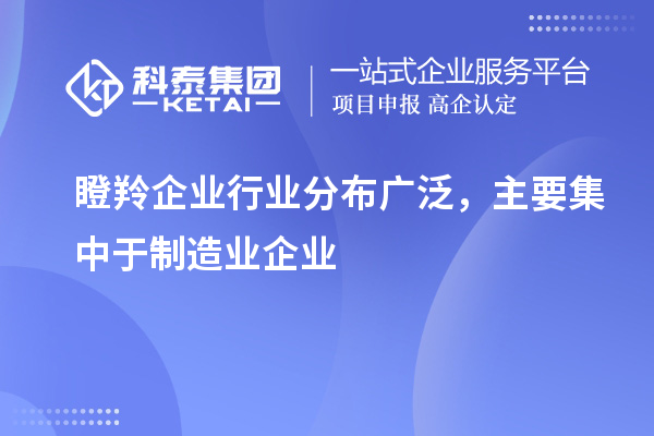 瞪羚企業(yè)行業(yè)分布廣泛，主要集中于制造業(yè)企業(yè)
