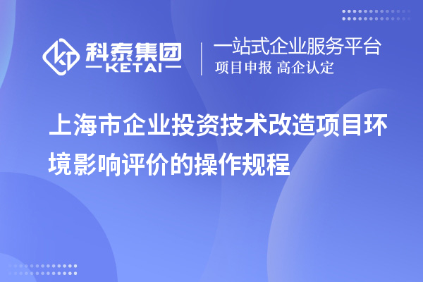 上海市企業(yè)投資技術(shù)改造項(xiàng)目環(huán)境影響評(píng)價(jià)的操作規(guī)程
