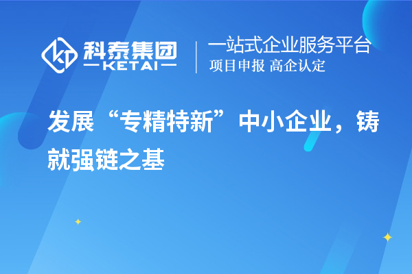發(fā)展“專精特新”中小企業(yè)，鑄就強(qiáng)鏈之基