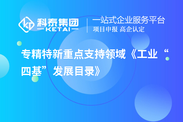 專精特新重點支持領域《工業(yè)“四 基”發(fā)展目錄》