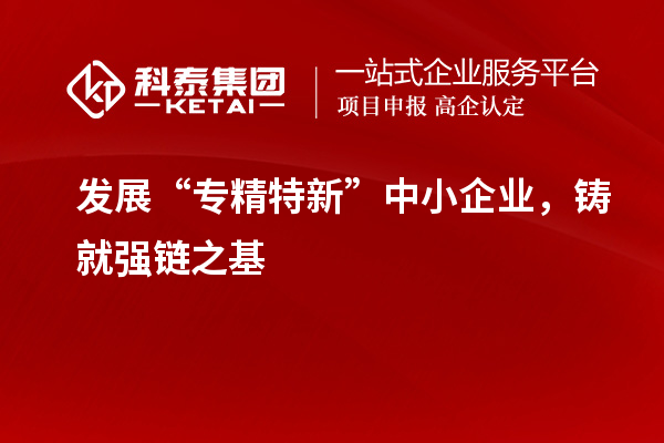 發(fā)展“專精特新”中小企業(yè)，鑄就強(qiáng)鏈之基
