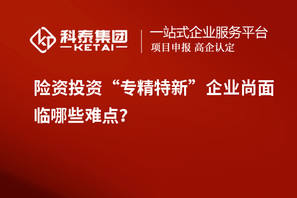 險資投資“專精特新”企業(yè)尚面臨哪些難點？