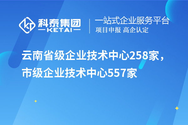 云南省級企業(yè)技術(shù)中心258家，市級企業(yè)技術(shù)中心557家