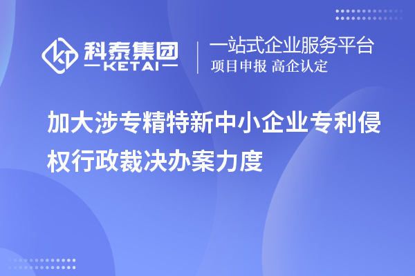 加大涉專(zhuān)精特新中小企業(yè)專(zhuān)利侵權(quán)行政裁決辦案力度