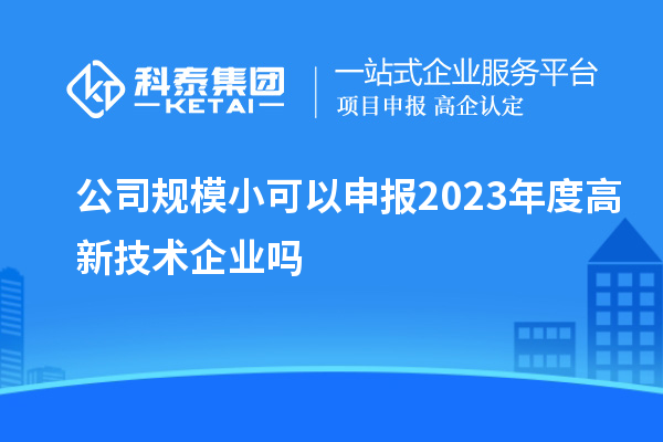 公司規(guī)模小可以申報2023年度高新技術企業(yè)嗎