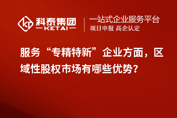 服務(wù)“專精特新”企業(yè)方面，區(qū)域性股權(quán)市場有哪些優(yōu)勢？