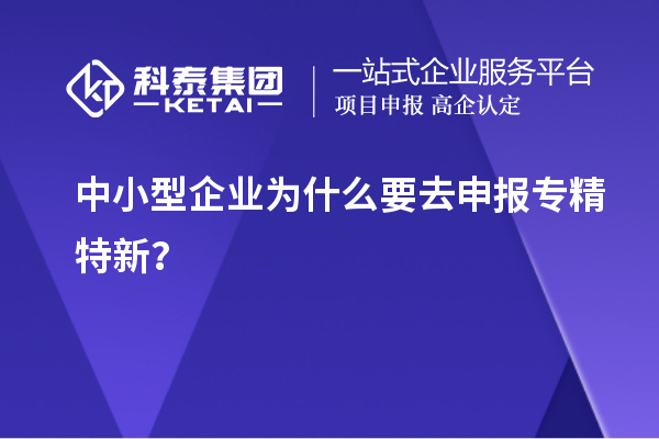 中小型企業(yè)為什么要去申報(bào)專精特新？
