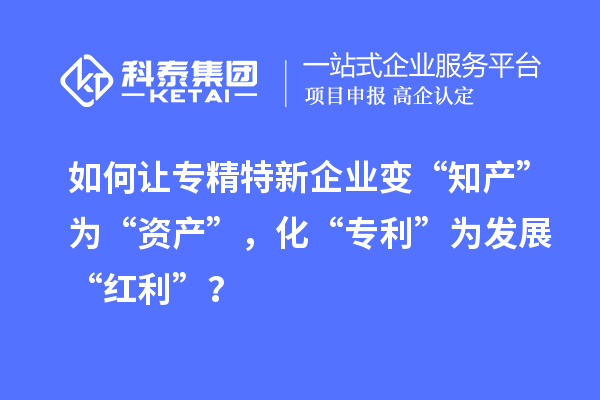 如何讓專精特新企業(yè)變“知產(chǎn)”為“資產(chǎn)”，化“專利”為發(fā)展“紅利”？