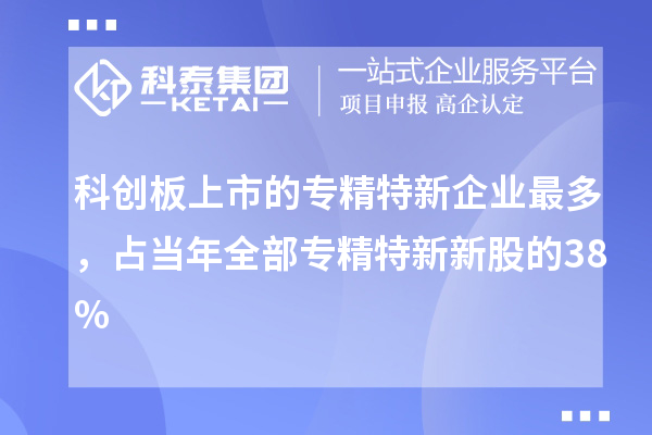 科創(chuàng)板上市的專精特新企業(yè)最多，占當(dāng)年全部專精特新新股的38%