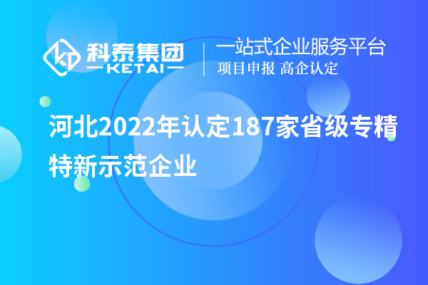 河北2022年認(rèn)定187家省級專精特新示范企業(yè)