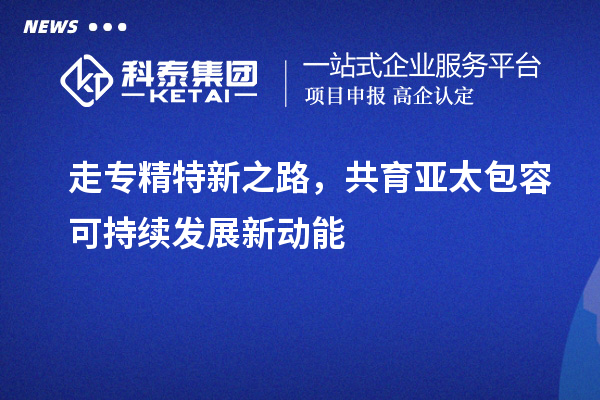 走專精特新之路，共育亞太包容可持續(xù)發(fā)展新動(dòng)能