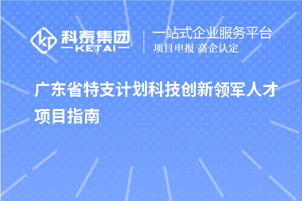 廣東省特支計劃科技創(chuàng)新領(lǐng)軍人才項目指南