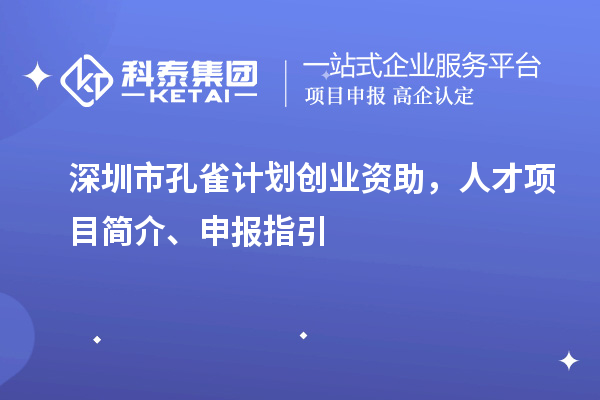 深圳市孔雀計劃創(chuàng)業(yè)資助，人才項目簡介、申報指引