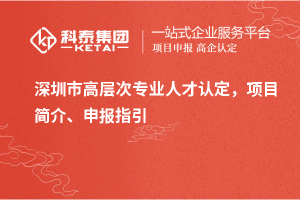 深圳市高層次專業(yè)人才認定，項目簡介、申報指引