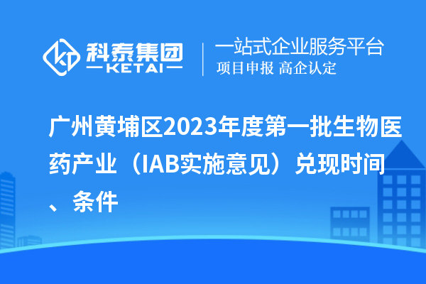廣州黃埔區(qū)2023年度第一批生物醫(yī)藥產(chǎn)業(yè)（IAB實(shí)施意見）兌現(xiàn)時間、條件
