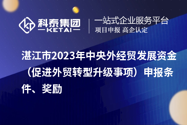 湛江市2023年中央外經貿發(fā)展資金（促進外貿轉型升級事項）申報條件、獎勵