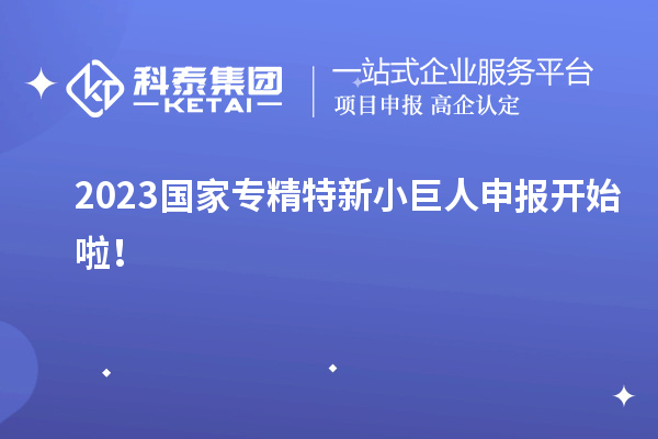 2023國家專精特新小巨人申報(bào)開始啦！