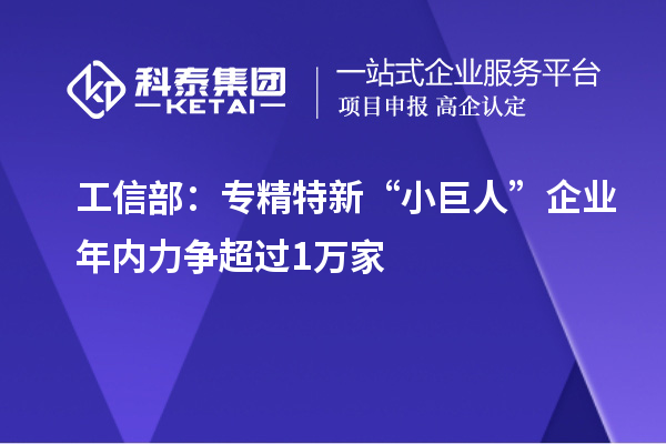 工信部：專(zhuān)精特新“小巨人”企業(yè)年內(nèi)力爭(zhēng)超過(guò)1萬(wàn)家