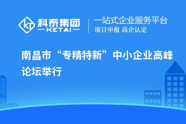 南昌市“專(zhuān)精特新”中小企業(yè)高峰論壇舉行