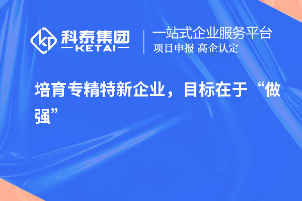 培育專精特新企業(yè)，目標(biāo)在于“做強(qiáng)”