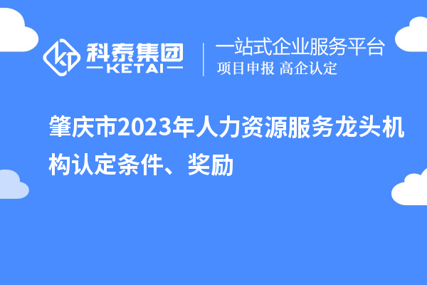 肇慶市2023年人力資源服務(wù)龍頭機(jī)構(gòu)認(rèn)定條件、獎(jiǎng)勵(lì)