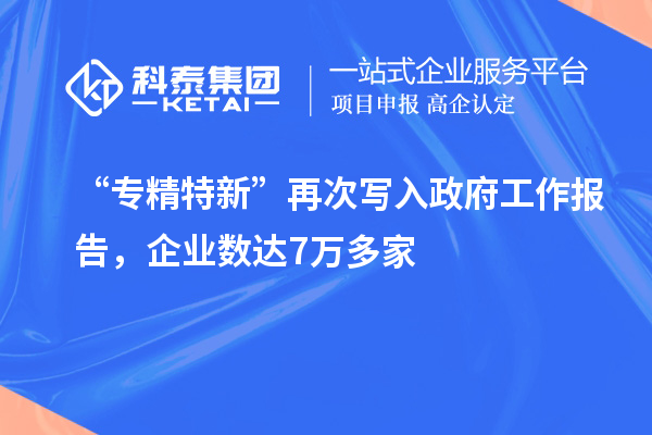 “專精特新”再次寫入政府工作報(bào)告，企業(yè)數(shù)達(dá)7萬多家