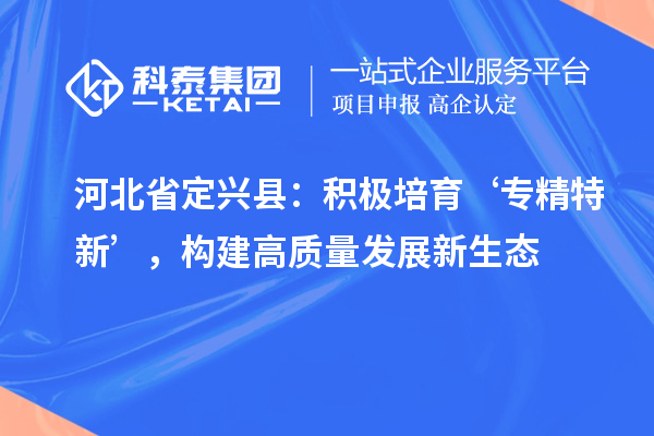 河北省定興縣：積極培育‘專精特新’，構(gòu)建高質(zhì)量發(fā)展新生態(tài)