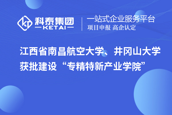 江西省南昌航空大學(xué)、井岡山大學(xué)獲批建設(shè)“專精特新產(chǎn)業(yè)學(xué)院”