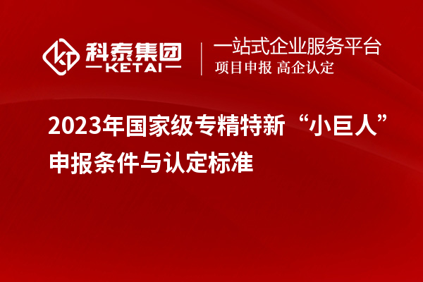 2023年國家級專精特新“小巨人”申報條件與認(rèn)定標(biāo)準(zhǔn)