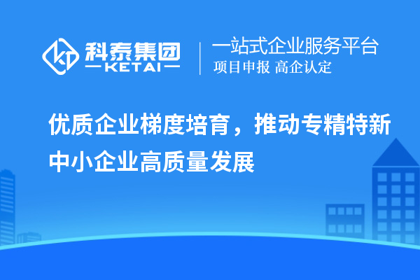 優(yōu)質(zhì)企業(yè)梯度培育，推動專精特新中小企業(yè)高質(zhì)量發(fā)展