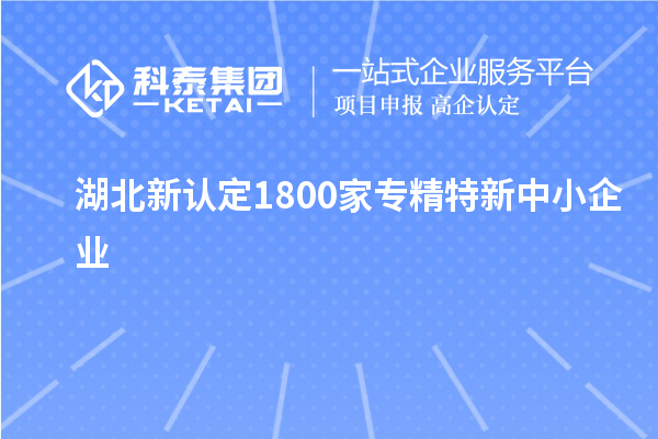 湖北新認定1800家專精特新中小企業(yè)
