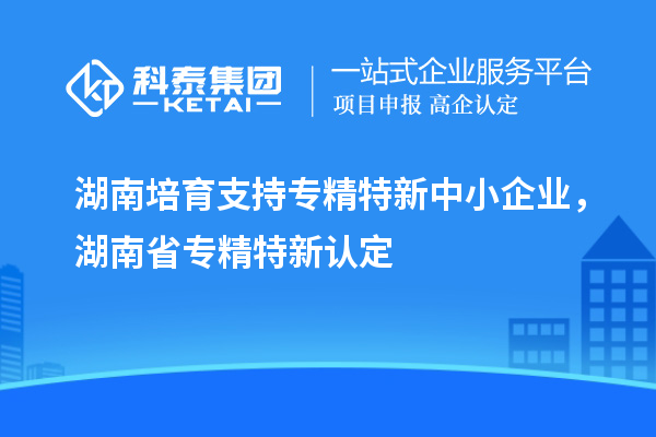 湖南培育支持專(zhuān)精特新中小企業(yè)，湖南省專(zhuān)精特新認(rèn)定