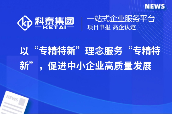 以“專精特新”理念服務“專精特新”，促進中小企業(yè)高質量發(fā)展