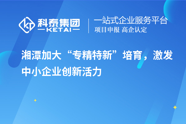 湘潭加大“專精特新”培育，激發(fā)中小企業(yè)創(chuàng)新活力