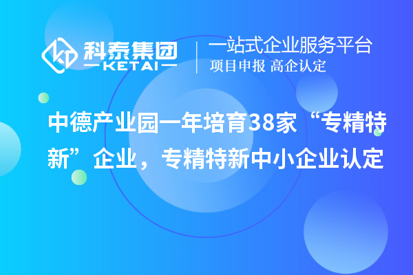 中德產(chǎn)業(yè)園一年培育38家“專精特新”企業(yè)，<a href=http:///fuwu/zhuanjingtexin.html target=_blank class=infotextkey>專精特新中小企業(yè)</a>認(rèn)定