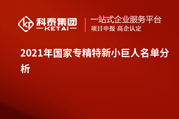 2021年國(guó)家專精特新小巨人名單分析