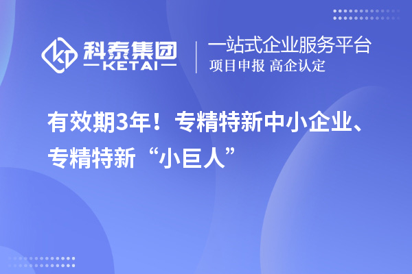 有效期3年！<a href=http:///fuwu/zhuanjingtexin.html target=_blank class=infotextkey>專精特新中小企業(yè)</a>、專精特新“小巨人”