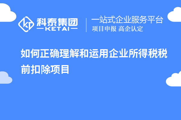 如何正確理解和運(yùn)用企業(yè)所得稅稅前扣除項目